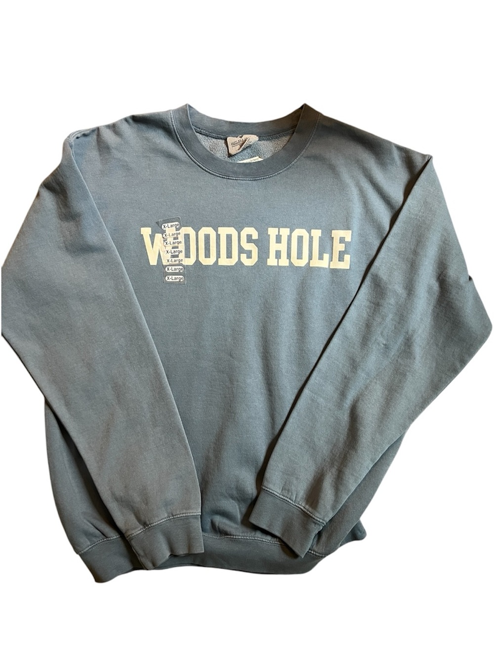 Soft as a Grape Woods Hole Blue Crewneck Ladies Sweatshirt Size XL